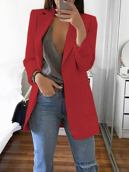Effen gekleurde blazer met open voorkant - Grace