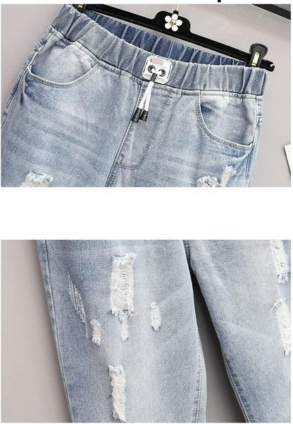 ModeParisienne® Jessy - Hoge Taille Gescheurde Jeans