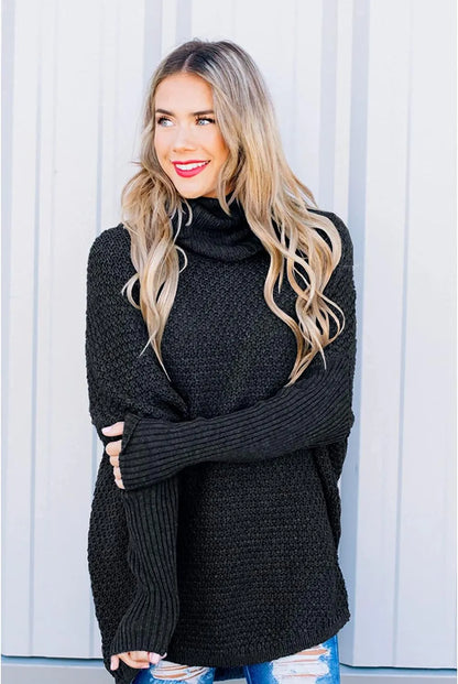 Vrouwen Plus Maat Turtleneck Lange Mouw Casual Pullover Gebreide Tuniek Sweater