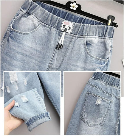 ModeParisienne® Jessy - Hoge Taille Gescheurde Jeans