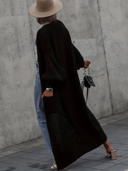Zwart lang oversized vest