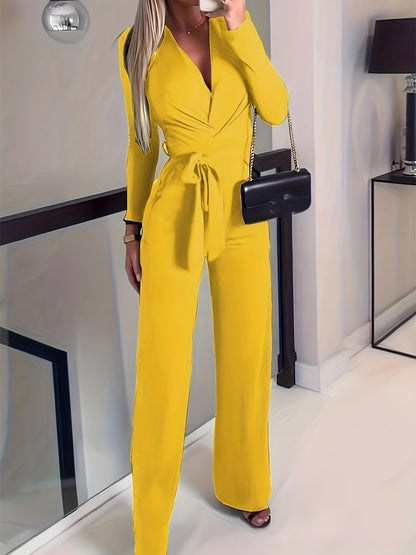 Jumpsuit met brede pijpen en riem - Chloe