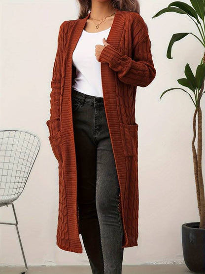 Bruine lange cardigan
