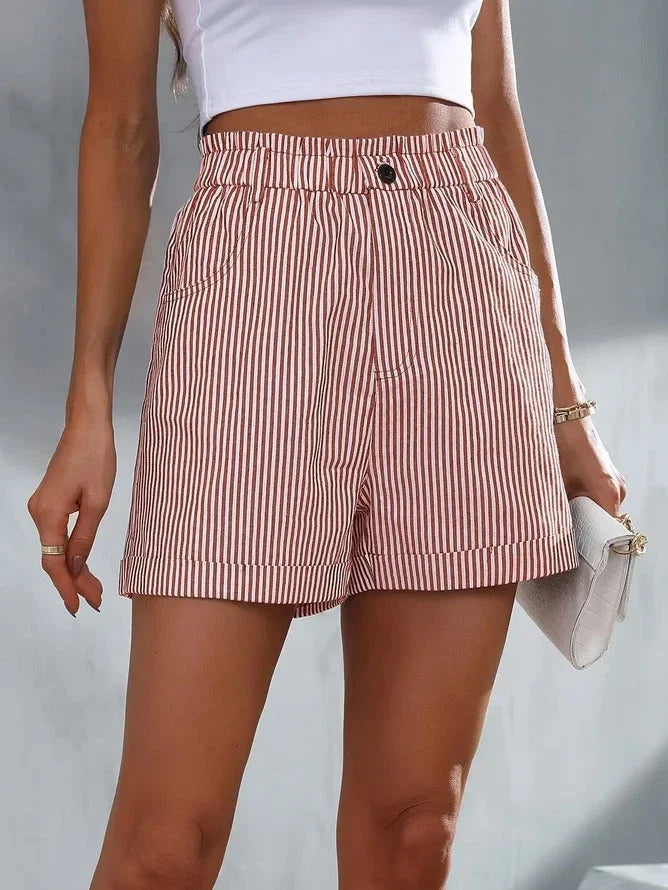 Eartha - Losse Gestreepte Korte Broek