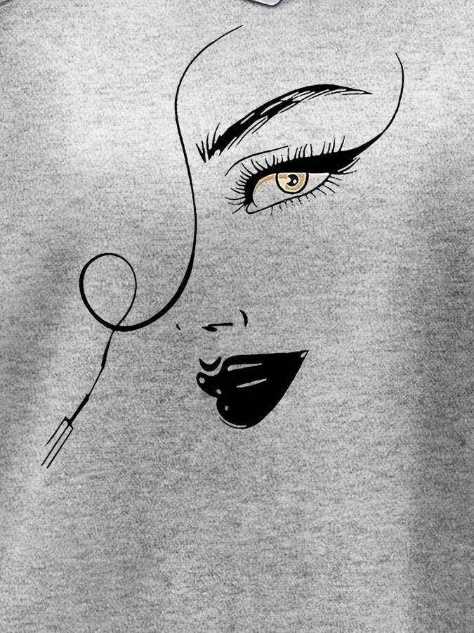 Cute gezicht bedrukte trui