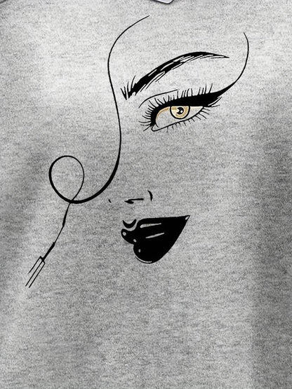 Cute gezicht bedrukte trui