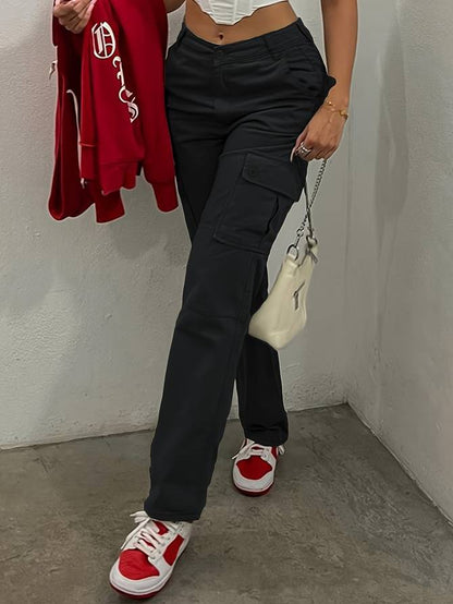 Cargo broek met hoge taille voor dames