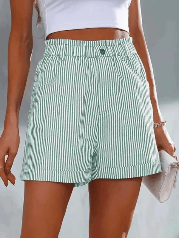 Eartha - Losse Gestreepte Korte Broek