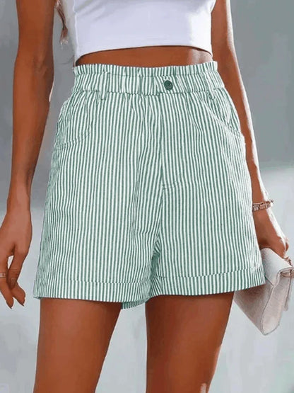 Eartha - Losse Gestreepte Korte Broek