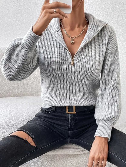 Dafiny - Casual trui met rits dames
