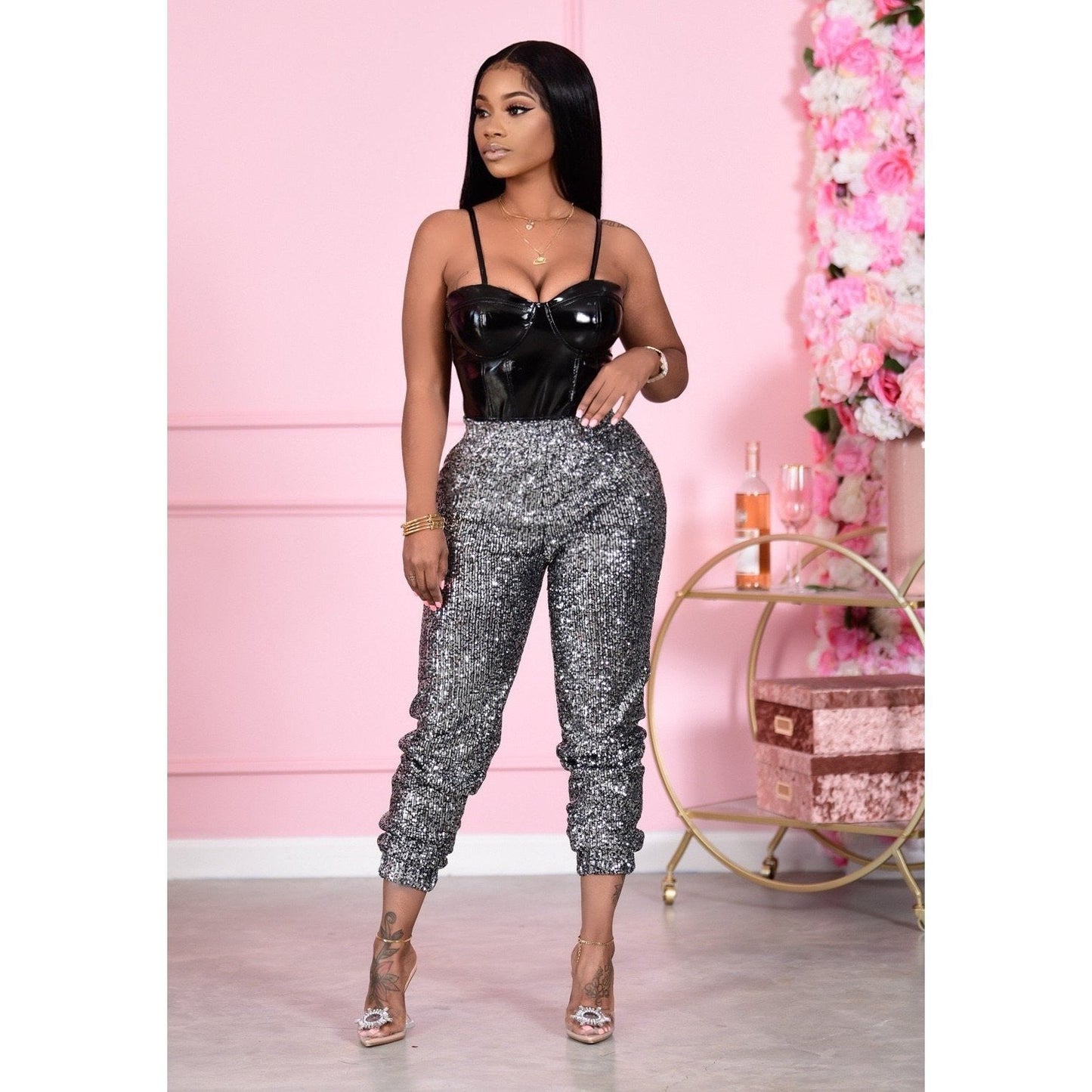 Fiona | elastische legging met pailletten