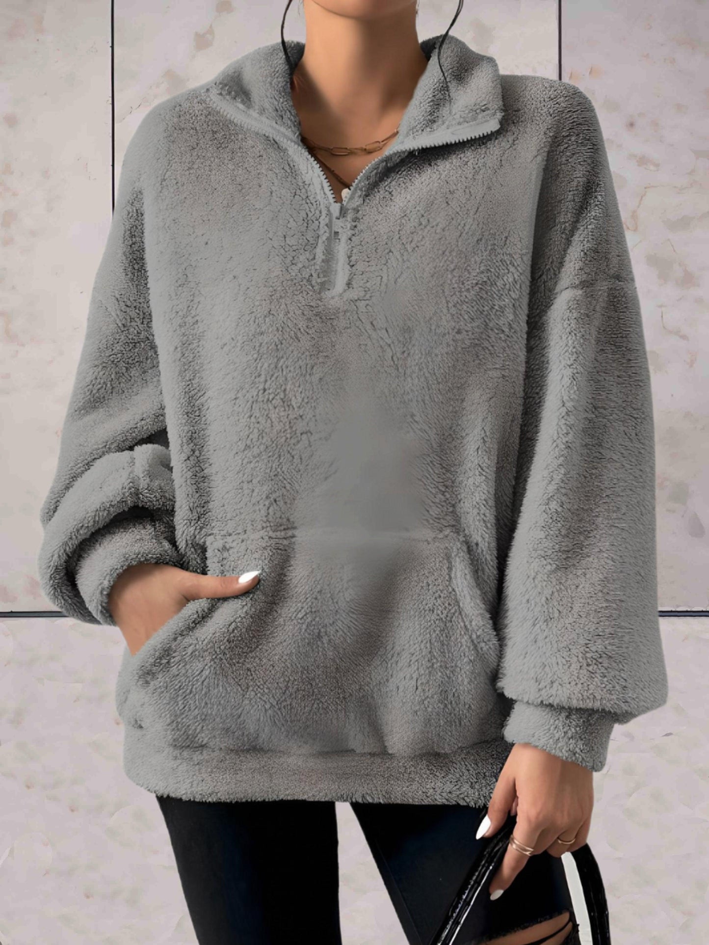 Jett -  Faux coltrui met zakken aan de voorkant