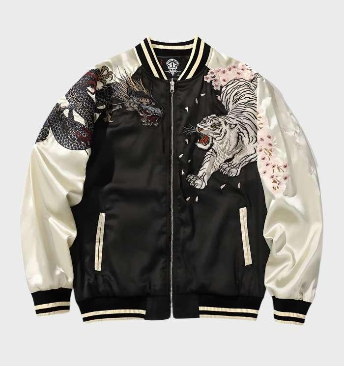 Nicholas - sportjack bedrukt met vier legendarische wezens met ritssluiting