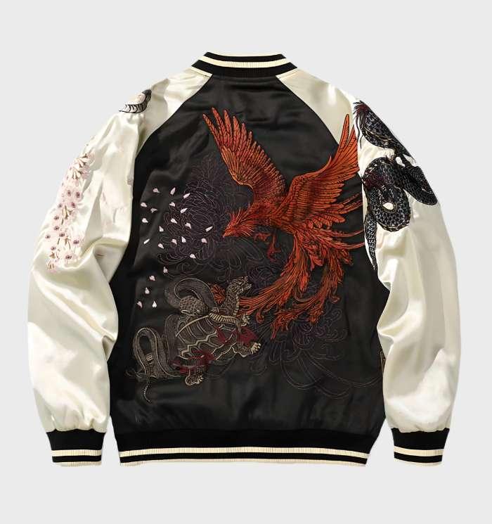 Nicholas - sportjack bedrukt met vier legendarische wezens met ritssluiting