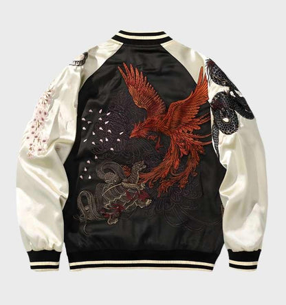 Nicholas - sportjack bedrukt met vier legendarische wezens met ritssluiting