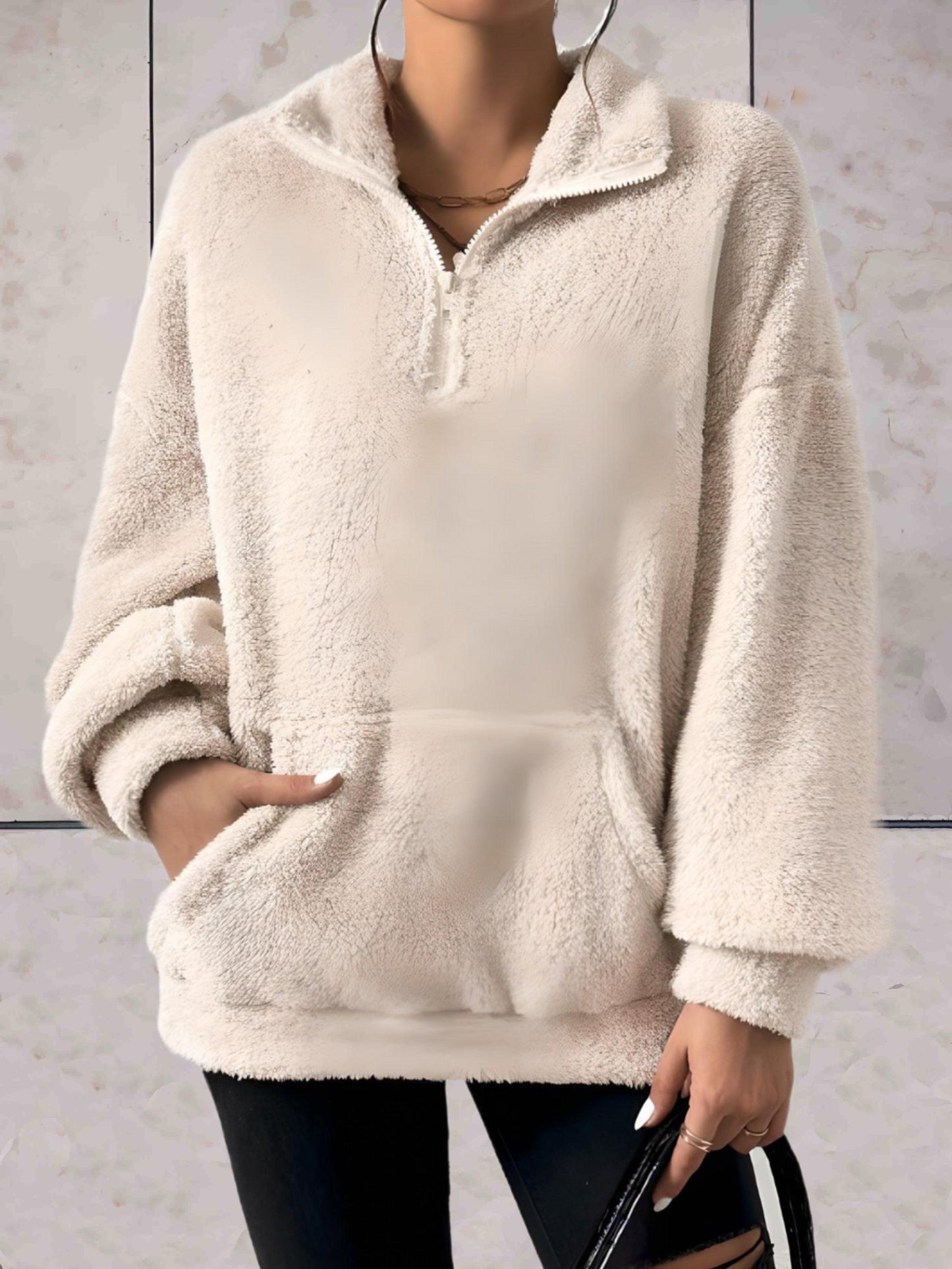 Jett -  Faux coltrui met zakken aan de voorkant