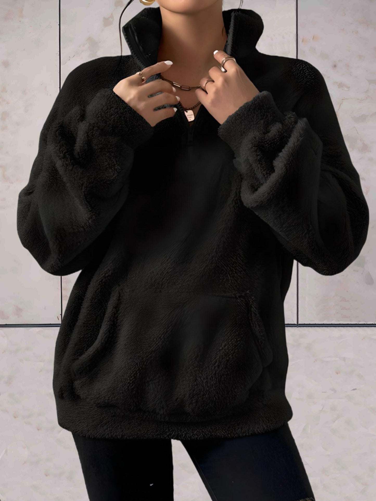 Jett -  Faux coltrui met zakken aan de voorkant