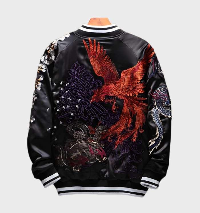 Nicholas - sportjack bedrukt met vier legendarische wezens met ritssluiting