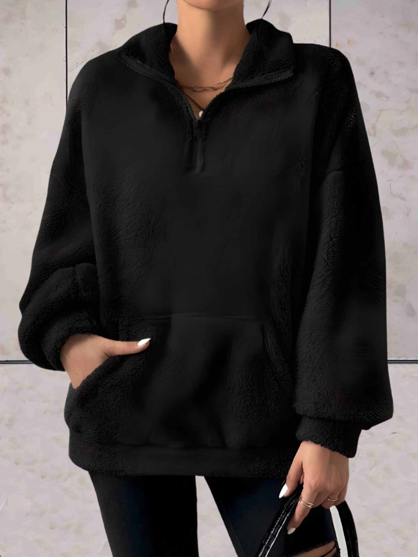 Jett -  Faux coltrui met zakken aan de voorkant