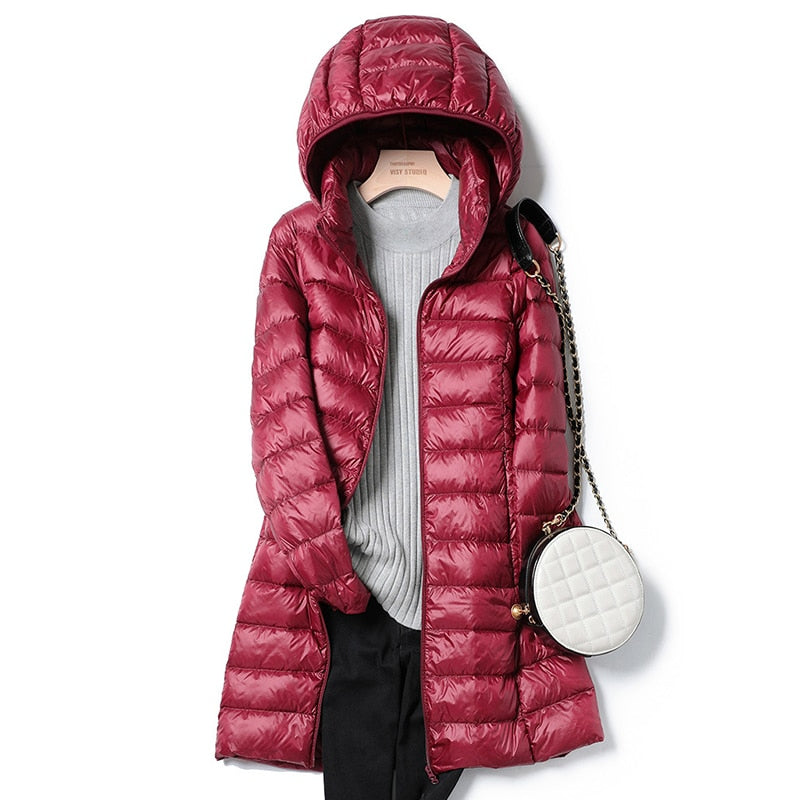 Massimo donsjack | Ultra Light gewatteerde winterjas met capuchon voor dames