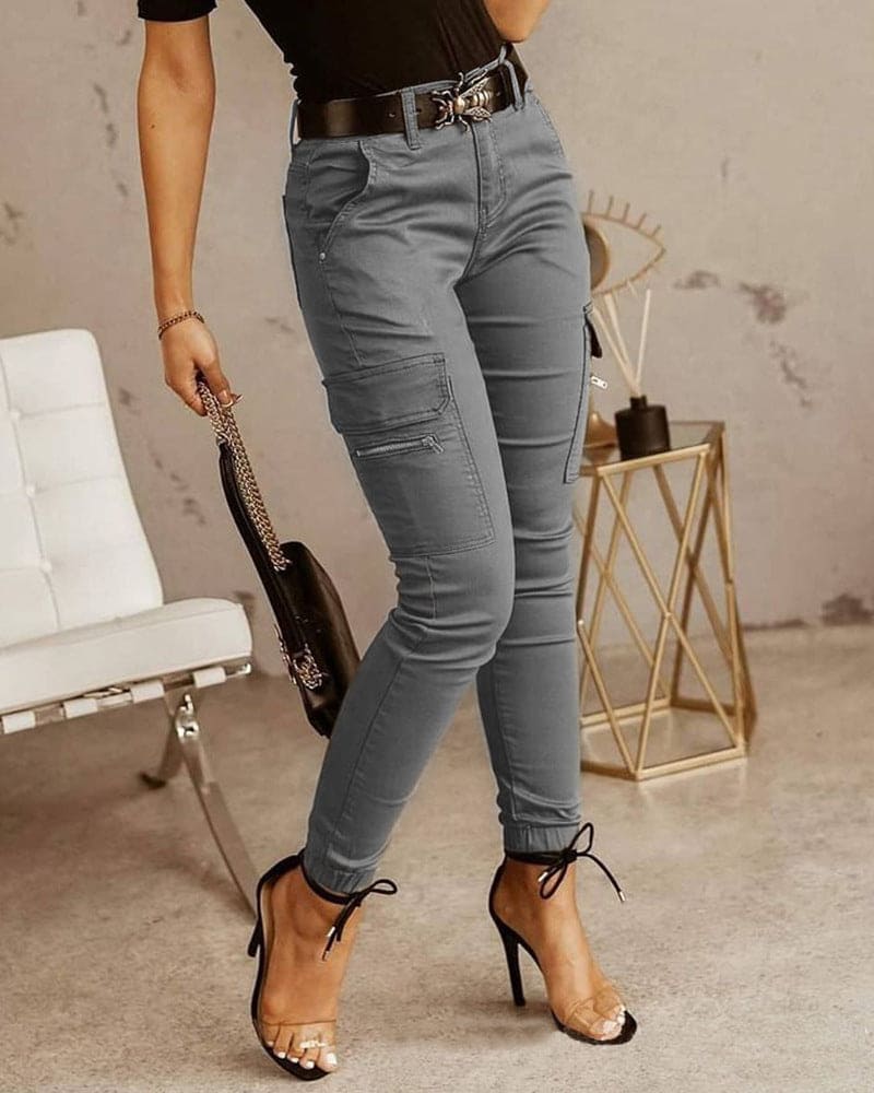 Cargo broek met middelhoge taille voor dames