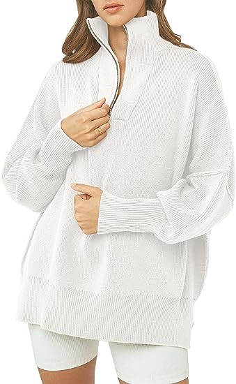 Coltrui met rits, V-hals en lange mouwen