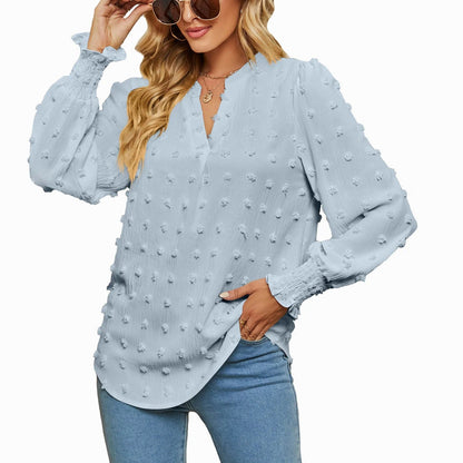 Feline Lichtgroene V-Hals Blouse