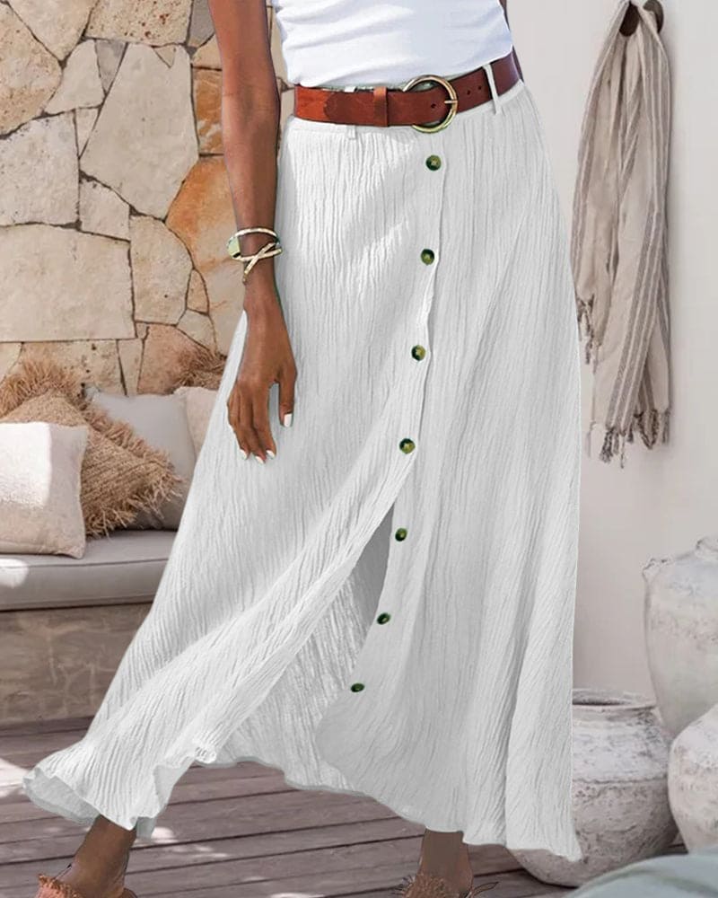 Lotte Lange rok in effen kleur