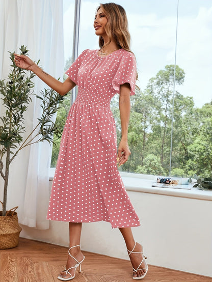 Ariella - Midi-jurk met ronde hals