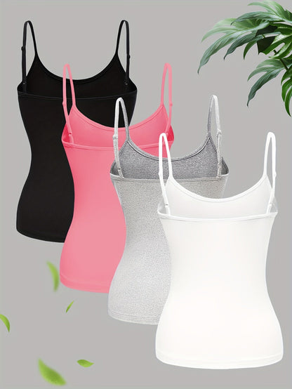 Effen 4-pack Cami Tops - Scarlett