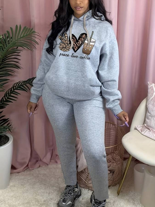Plus size set met leuke bedrukkingen