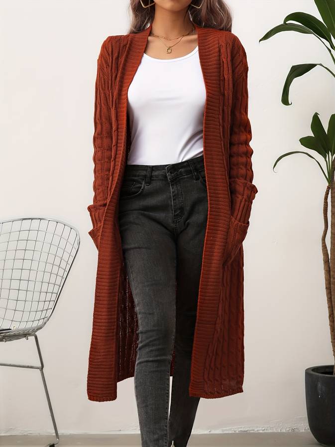 Bruine lange cardigan