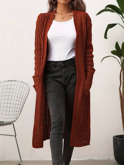 Bruine lange cardigan