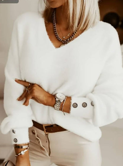 Witte fluffy trui