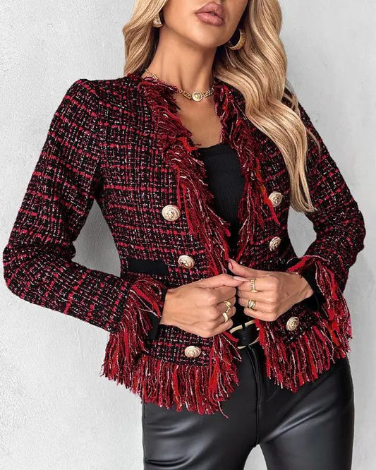 Win | Casual, elegante jas met kwastjesdesign