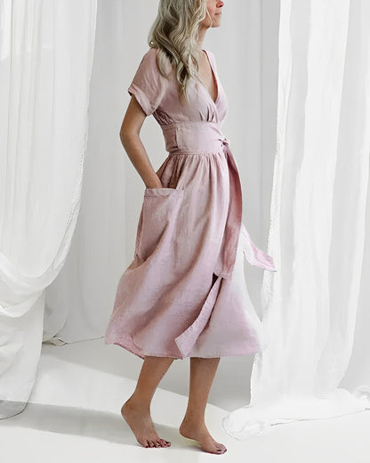 Malia - Elegante en Comfortabele Zomerse Linnen Jurk voor Vrouwen