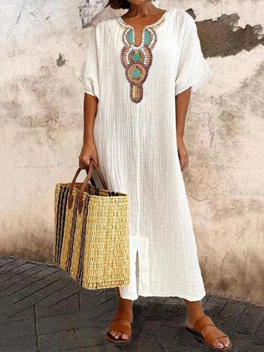 Rubi | Luchtig kaftan jurk met etnische accenten
