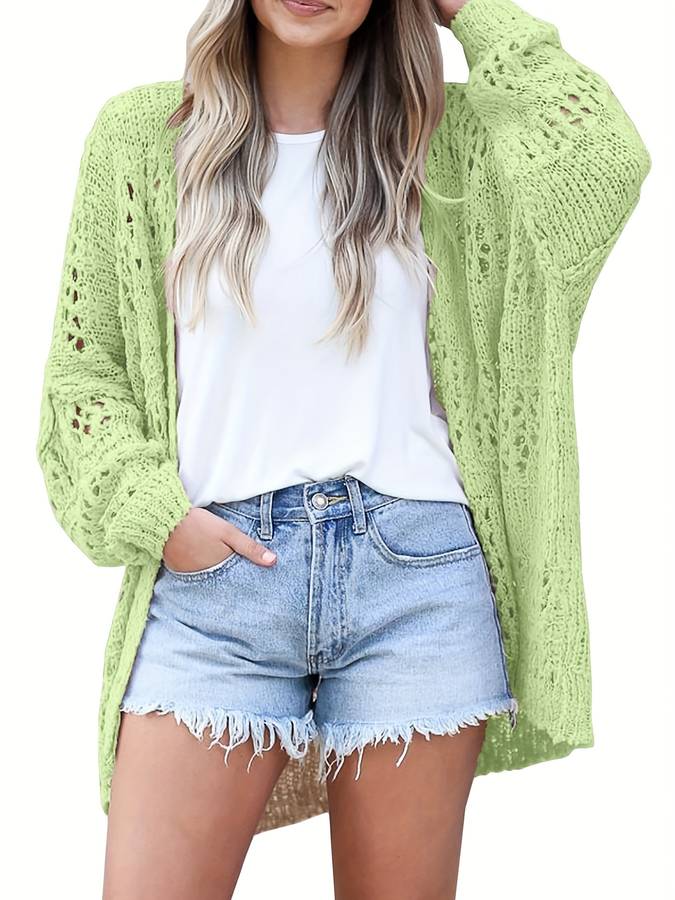Gehaakt lang vest in boho stijl