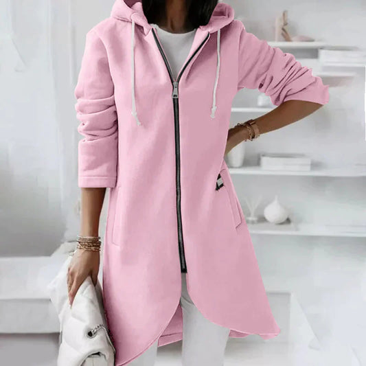 Alba | Lange hoodie met ritssluiting