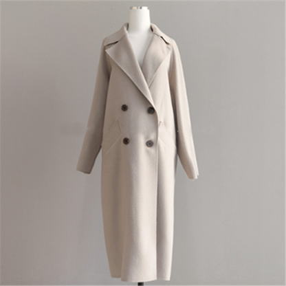 Erin | Lange Elegante Wolmantel voor een Stijlvolle Silhouet