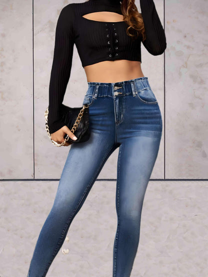 Adele - Strakke skinny jeans hoge taille