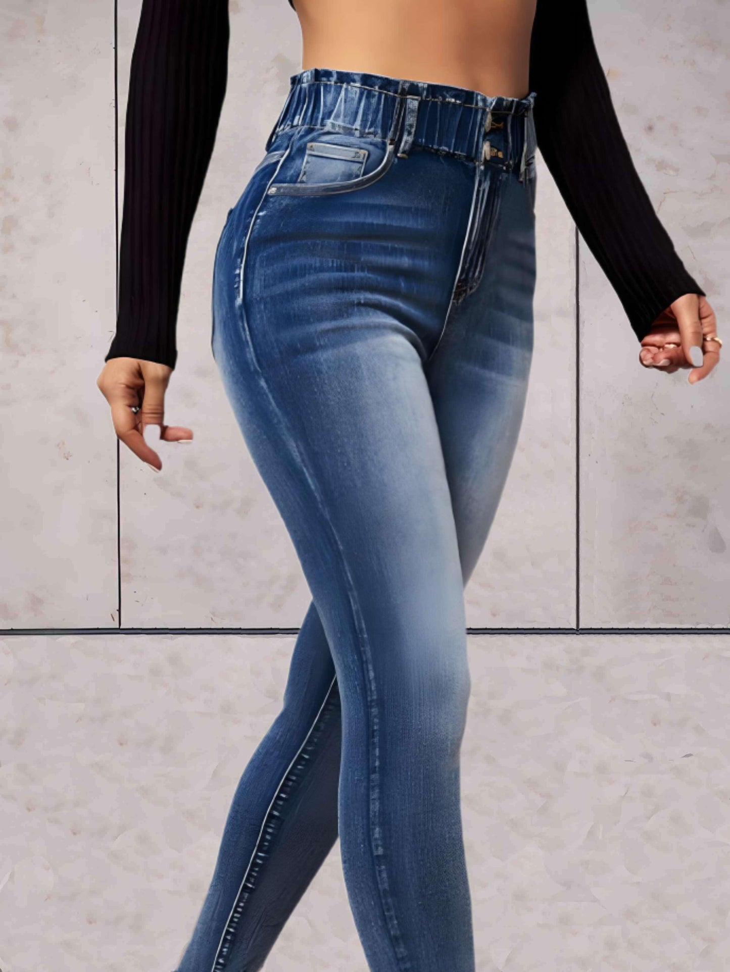 Adele - Strakke skinny jeans hoge taille