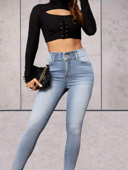 Adele - Strakke skinny jeans hoge taille