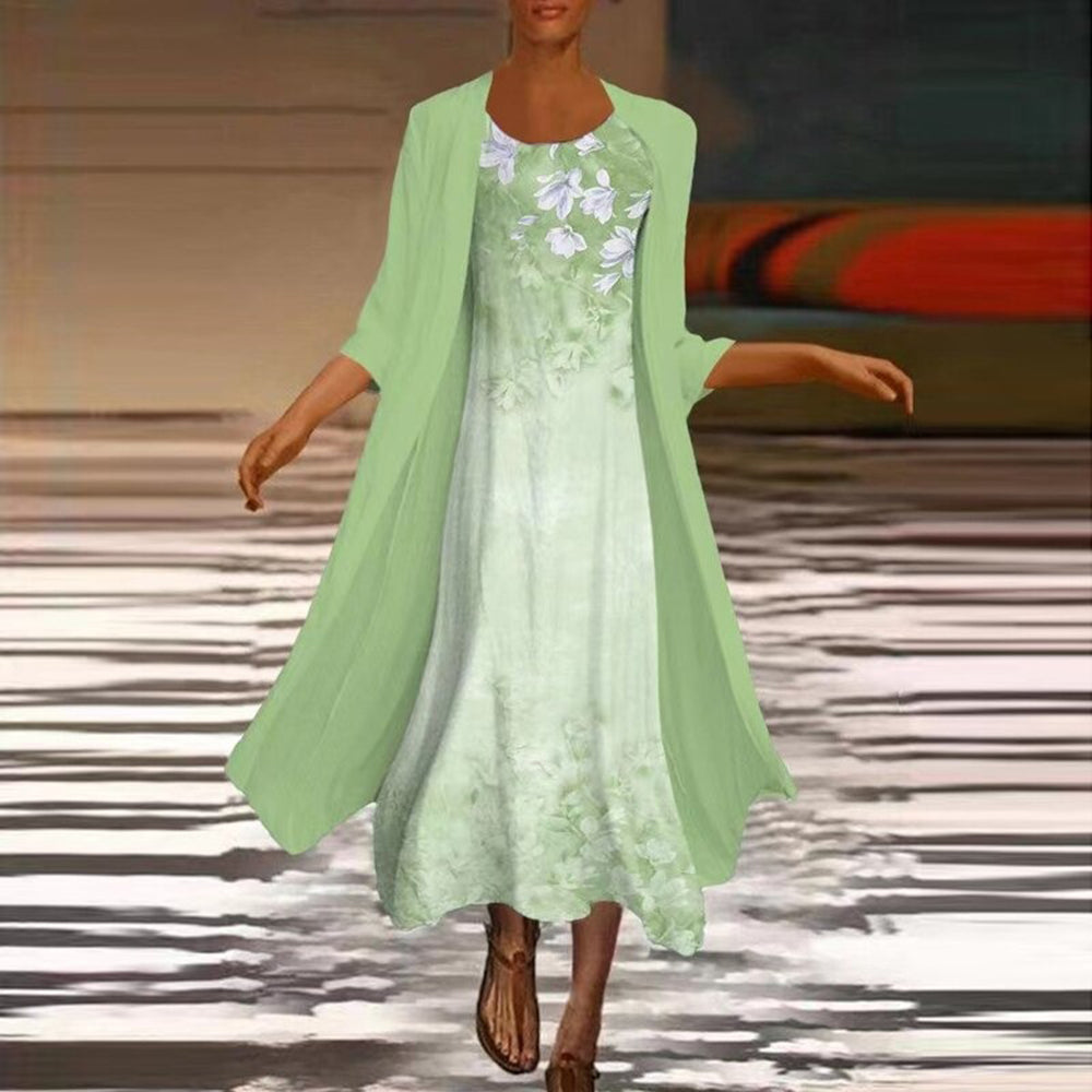 Alena - Stijlvolle lange jurk met bijpassende blousejas voor vrouwen