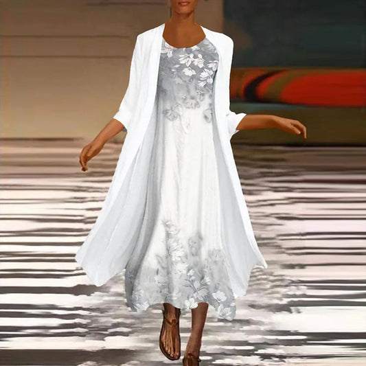 Alena - Stijlvolle lange jurk met bijpassende blousejas voor vrouwen