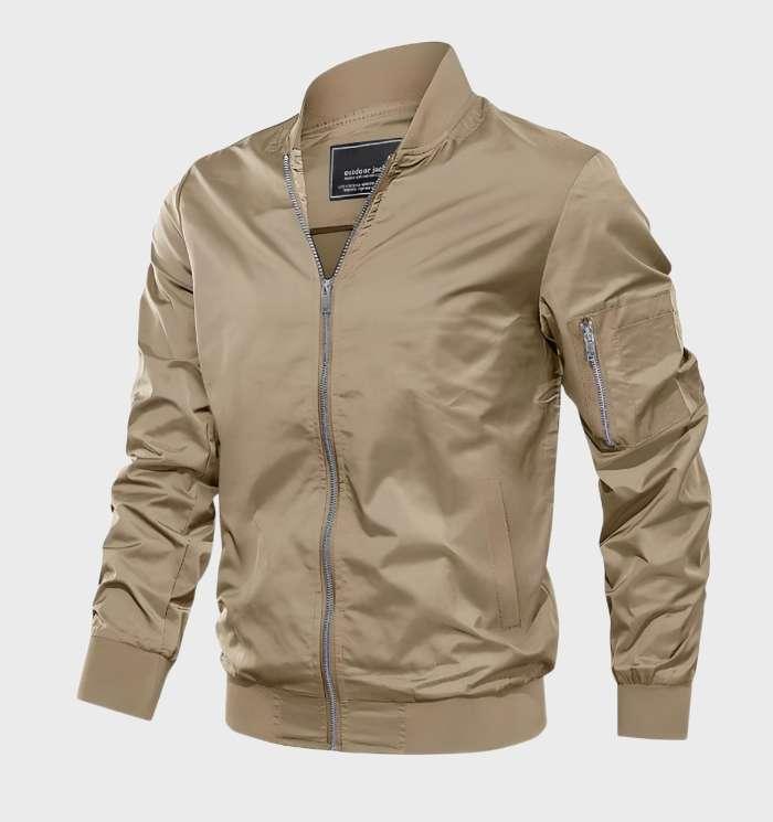 Andy - eenvoudig polyester jack met opstaande kraag en ritssluiting