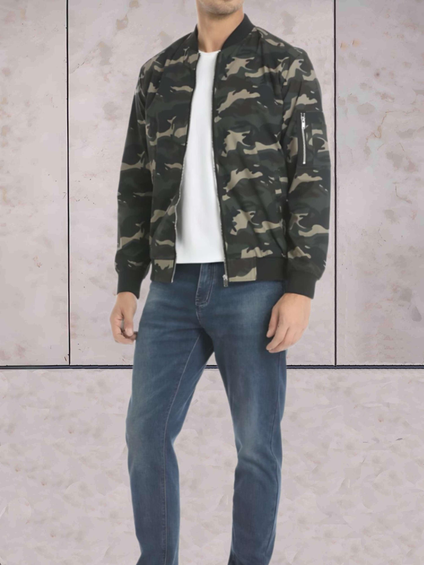 Andy - eenvoudig polyester jack met opstaande kraag en ritssluiting