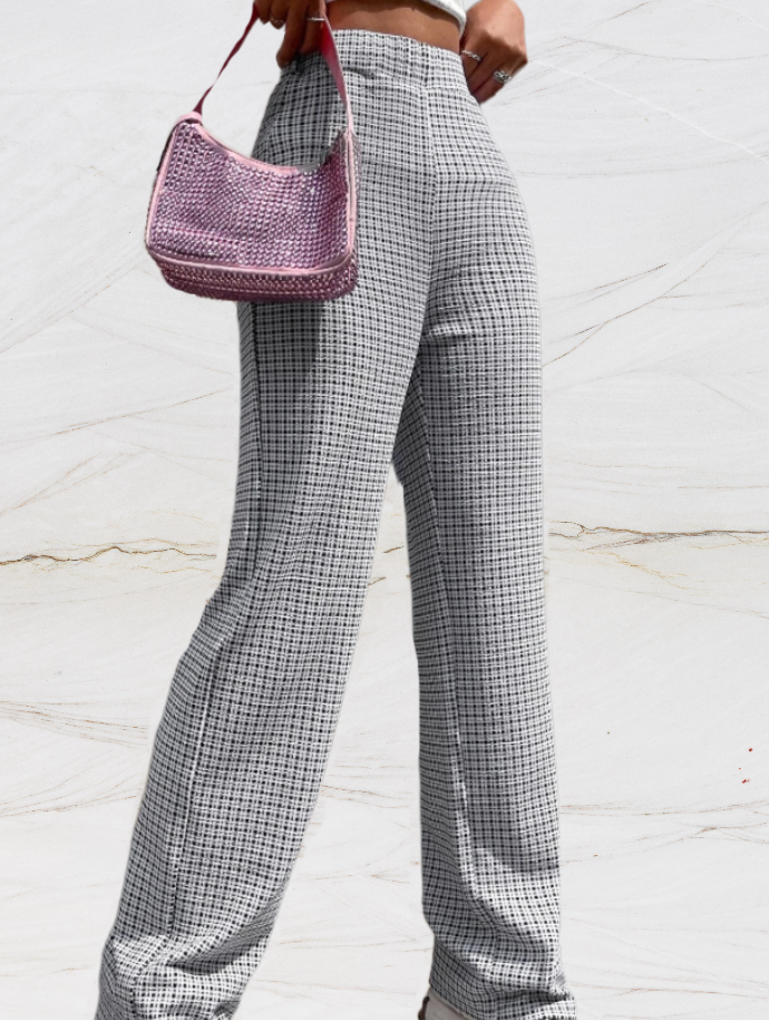 Aria | Losse geruite broek met hoge taille voor dames
