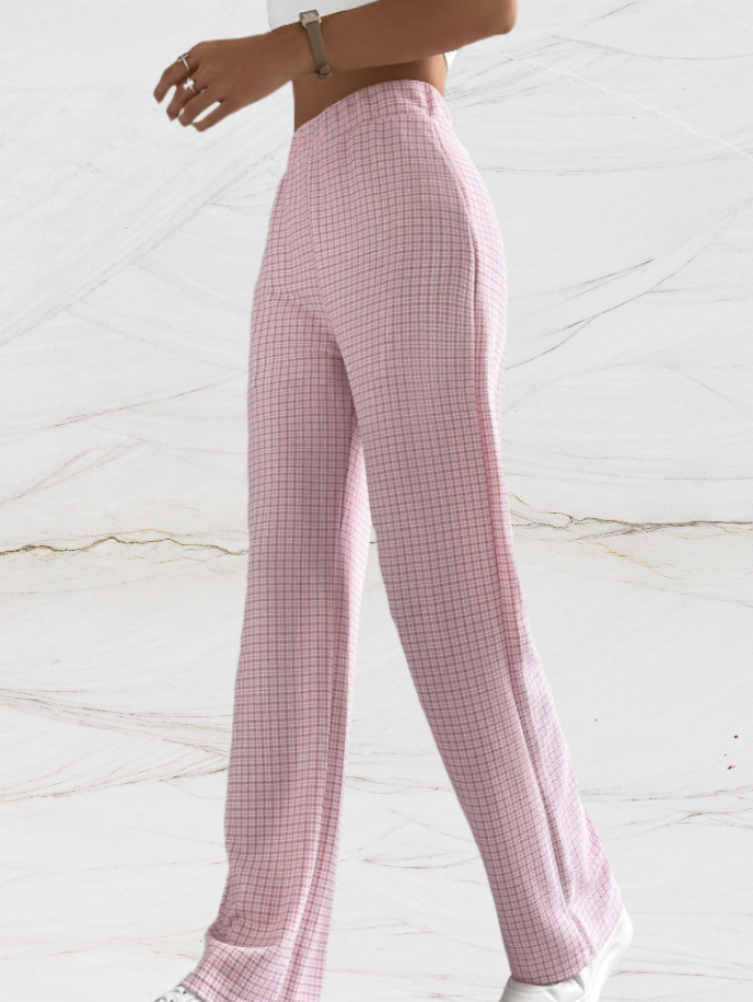 Aria | Losse geruite broek met hoge taille voor dames
