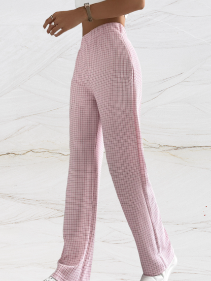 Aria | Losse geruite broek met hoge taille voor dames